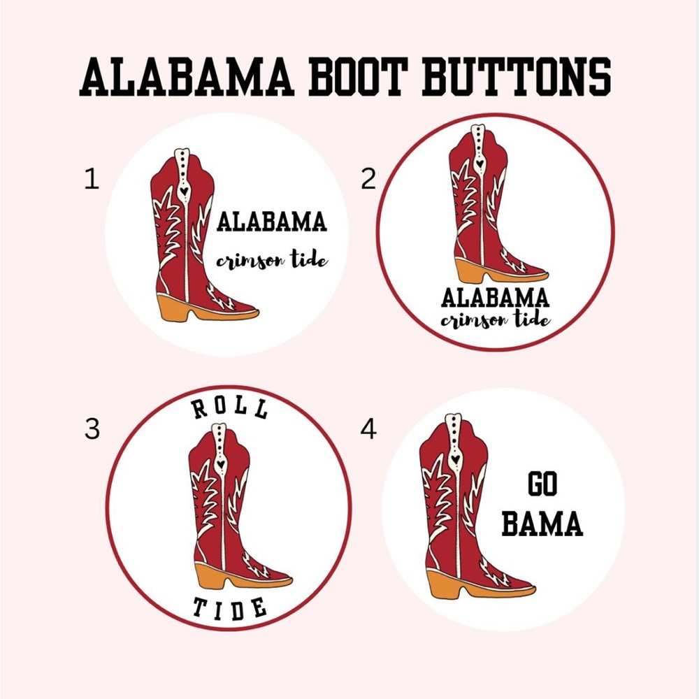Alabama Boot Buttons Set